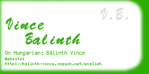 vince balinth business card